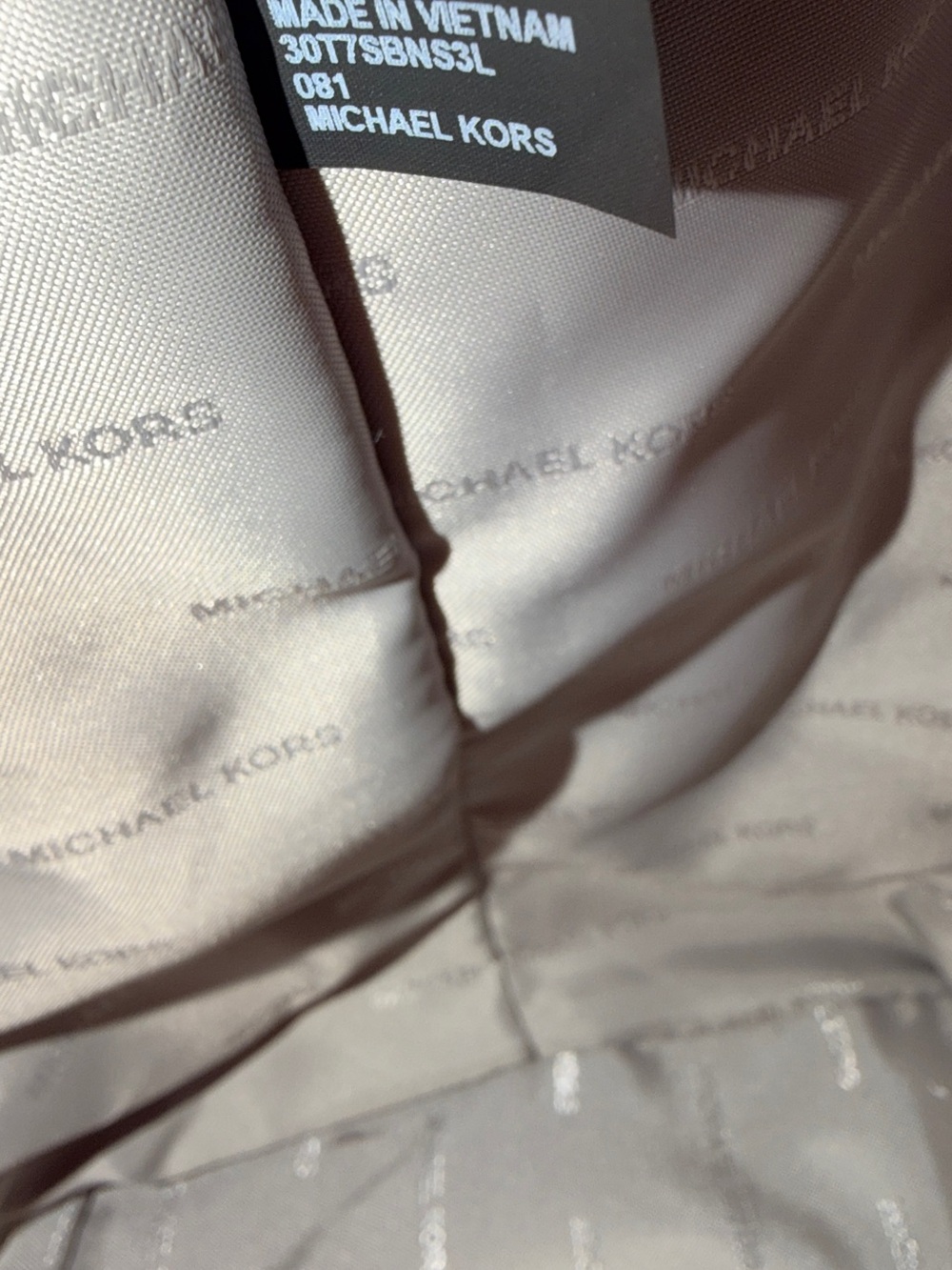 Michael Kors Taupe Pebbled Leather Shoulder Tote - Picture 13 of 13